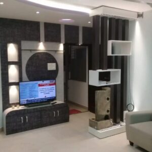 Elegant Horizontal Panel Sliding Wardrobe with Mirror Strip