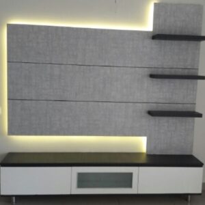 Contemporary Sliding Wardrobe with Mirror & Textured Wood Panels