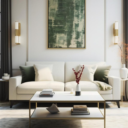 Modern Luxury Living Room Interior with Wall Panel Design